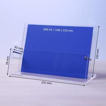 Tischprospektständer DIN A5 Querformat Fülltiefe 43mm - B-Ware